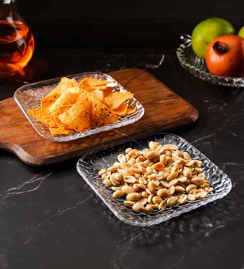 Frosted Glass Look Set of 6 Side Plates