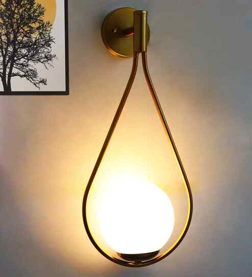 Frosted Globe Brass Wall Light