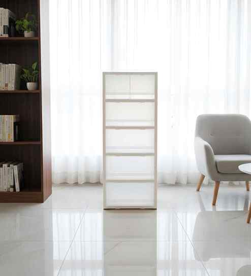 Frosted White 6-Drawer Modular Storage Unit 159.01L Smooth-Glide Polypropylene Drawers