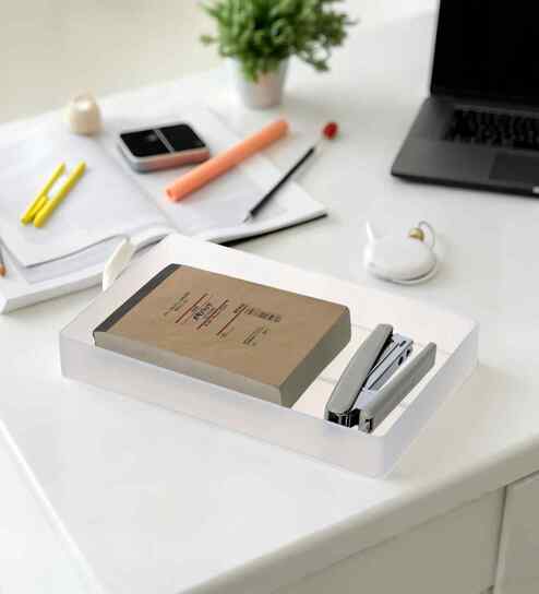 Frosted White Polypropylene Pen Storage