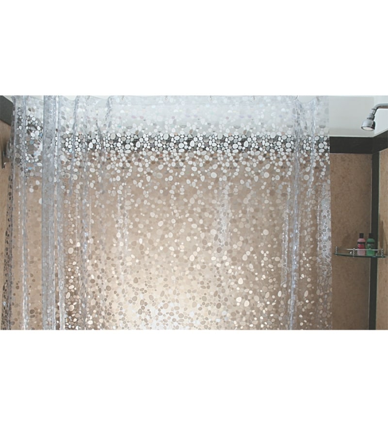 Buy Freelance Glass Effect Pebbles Clear Shower Curtain- 6 ...