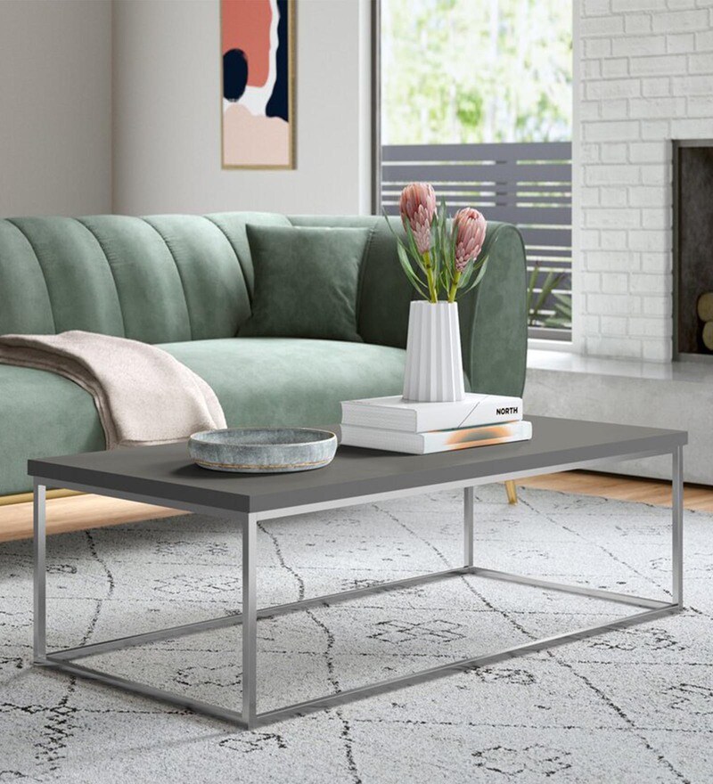 Buy Frame Coffee Table in Light Grey Colour by Furncasa Online