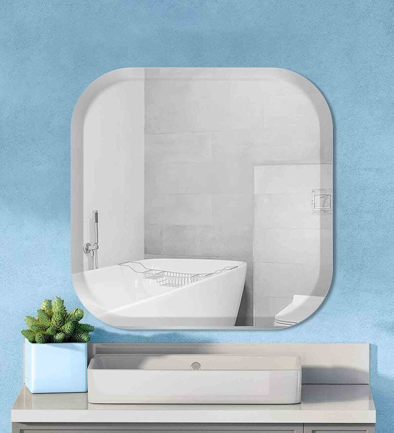 Buy Frameless Curve Edge Square Bevelled Wall Mirror By Flair Glass Online Wall Mirrors Wall
