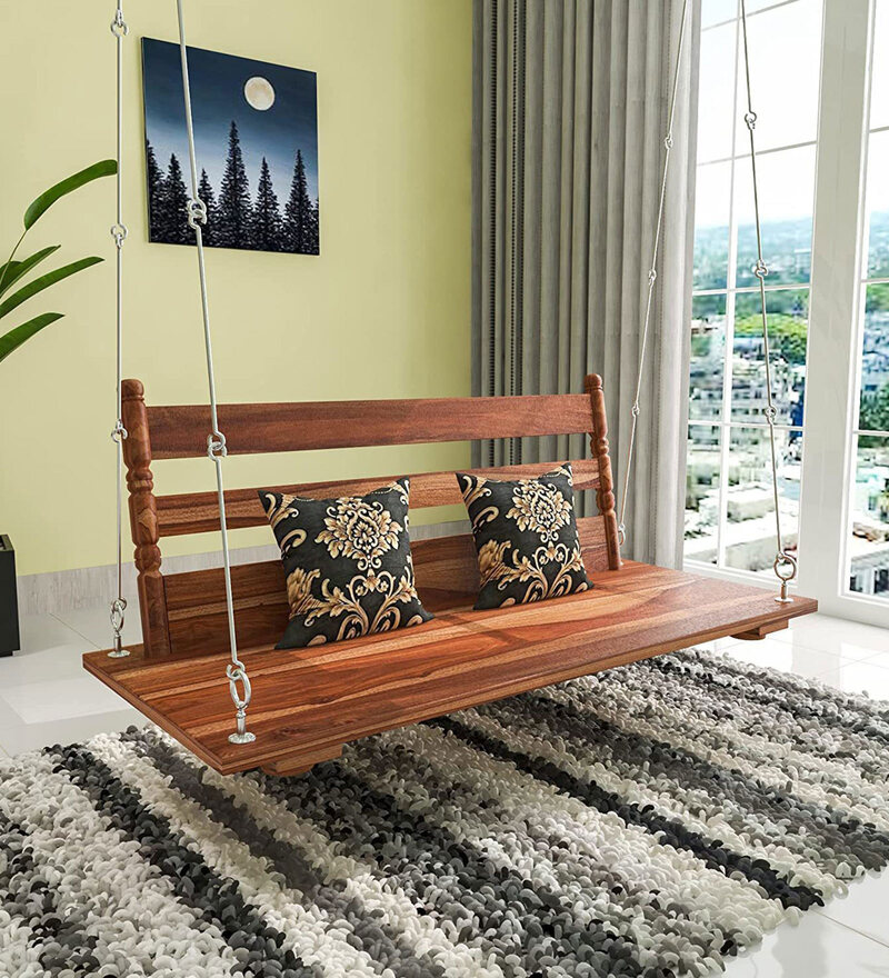 Buy Freestyle Solid Wood Swings in Honey Finish by AD Online