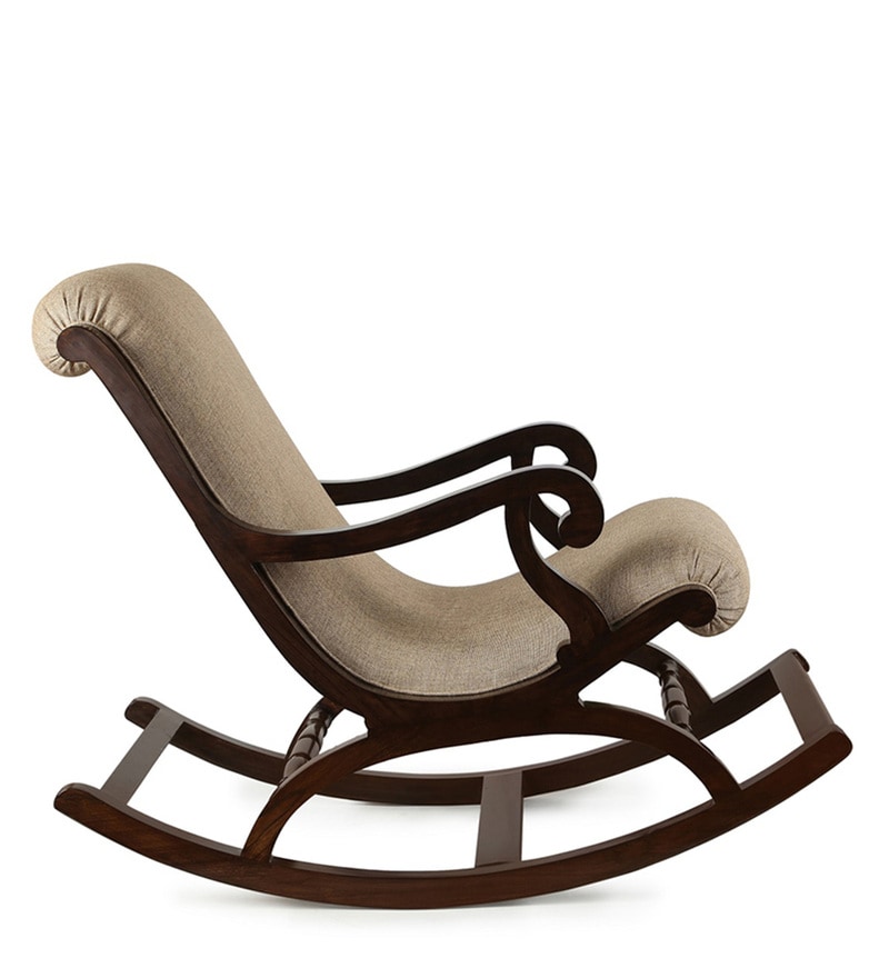 Buy Fritto Rocking Chair in Walnut Colour by Aakriti Art Creations