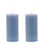 Set of Blue Fragranced Pillar Soy Candles Ocean Scented