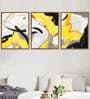 Framed Multicolour Canvas Framed Art Panels Set of 3