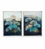 Multicolour Canvas Framed Floral Art Print Set of 2
