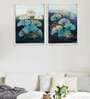 Multicolour Canvas Framed Floral Art Print Set of 2