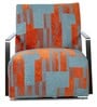 Francesca Upholstered Fabric Lounge Chair in Orange and Grey Colour