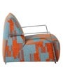 Francesca Upholstered Fabric Lounge Chair in Orange and Grey Colour