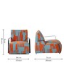 Francesca Upholstered Fabric Lounge Chair in Orange and Grey Colour