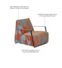 Francesca Upholstered Fabric Lounge Chair in Orange and Grey Colour