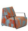 Francesca Upholstered Fabric Lounge Chair in Orange and Grey Colour