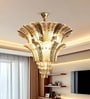 Francies Smart LED Chandelier | Crystal Feather Tiered Design | App Control & Voice Assist | Alexa & Google Compatible | 3 Color Modes | Gold Aluminium for Living Room, Bedroom & Dining