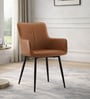 Francis Velvet Fabric Arm Chair In Brown Color