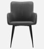 Francis Velvet Fabric Arm Chair In Grey Color