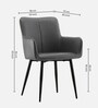 Francis Velvet Fabric Arm Chair In Grey Color