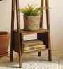 Francis Wooden Shelf Floor Lamp with Wooden Shade & Brown Base