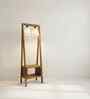 Francis Wooden Shelf Floor Lamp with Wooden Shade & Brown Base