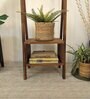 Francis Wooden Shelf Floor Lamp with Wooden Shade & Brown Base