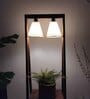 Francis Wooden Shelf Floor Lamp with Wooden Shade & Brown Base
