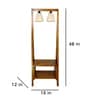 Francis Wooden Shelf Floor Lamp with Wooden Shade & Brown Base