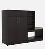 Francisca Shoe Rack with Seating in Wenge Finish