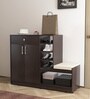 Francisca Shoe Rack with Seating in Wenge Finish
