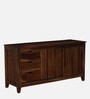 Francisco Sheesham Wood Sliding Door Sideboard In Scratch Resistant Provincial Teak Finish