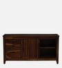 Francisco Sheesham Wood Sliding Door Sideboard In Scratch Resistant Provincial Teak Finish