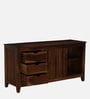 Francisco Sheesham Wood Sliding Door Sideboard In Scratch Resistant Provincial Teak Finish