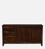 Francisco Sheesham Wood Sliding Door Sideboard In Scratch Resistant Provincial Teak Finish