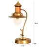 Franklin Antique Brass Shade Table Lamp With Metal & Glass Base