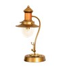 Franklin Antique Brass Shade Table Lamp With Metal & Glass Base