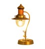 Franklin Antique Brass Shade Table Lamp With Metal & Glass Base