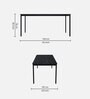 Franky Metal 6 Seater Dining Table In Black Colour