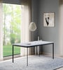 Franky Metal 6 Seater Dining Table In White Colour