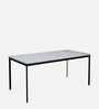 Franky Metal 6 Seater Dining Table In White Colour