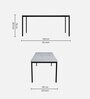 Franky Metal 6 Seater Dining Table In White Colour