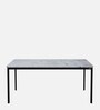Franky Metal 6 Seater Dining Table In White Colour