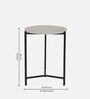 Franz Metallic End Table With Black Base & Travertine Top