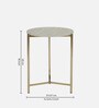 Franz Metallic End Table With Golden Base & Travertine Top