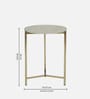 Franz Metallic End Table With Golden Base & Travertine Top