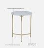 Franz Metallic End Table with Golden Base & White Porcelain Top
