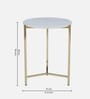 Franz Metallic End Table with Golden Base & White Porcelain Top