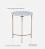 Franz Metallic End Table with Golden Base & White Porcelain Top