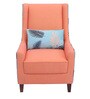 Florian Fabric Wing Chair in Orange Colour