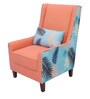 Florian Fabric Wing Chair in Orange Colour