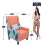 Florian Fabric Wing Chair in Orange Colour